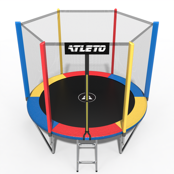 Батут Atleto 312 см з сіткою та драбинкою multikolor Код 21000133 фото