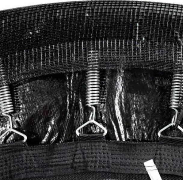 Батут дитячий з сіткою та драбинкою 374 см Atleto чорний Код 42400459 фото