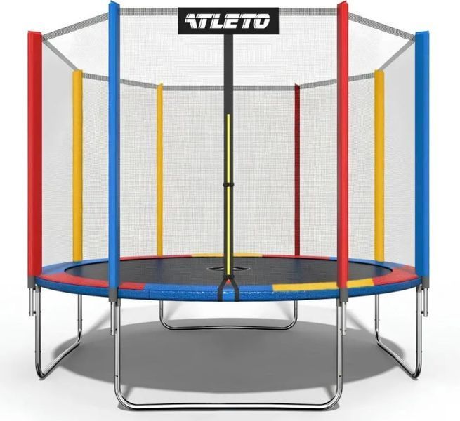 Батут Atleto 404 см з сіткою та драбинкою multikolor Код 21000141 фото